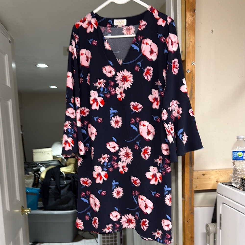 Mudpie Floral Print Dress with Bell Sleeves